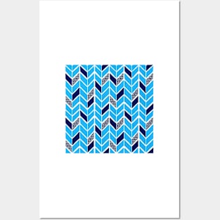 Chevron Pattern - Blue Arrows Posters and Art